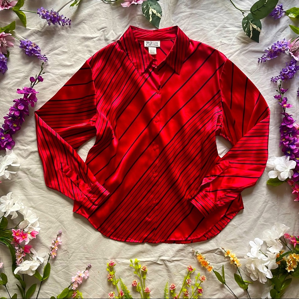 Style and Co. Collection 100% SILK Blouse 

Size:12/L
About 21” pit to pit